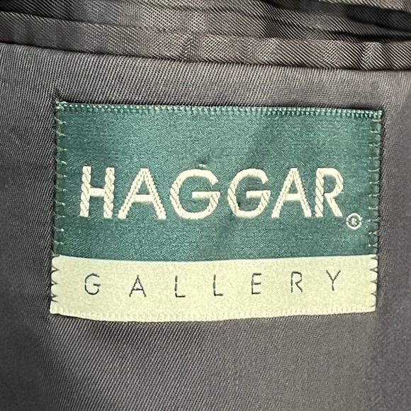 VTG Haggar Gallery Men's 40L Pinstripe Double Breasted Blazer USA Power Jacket - Picture 8 of 14